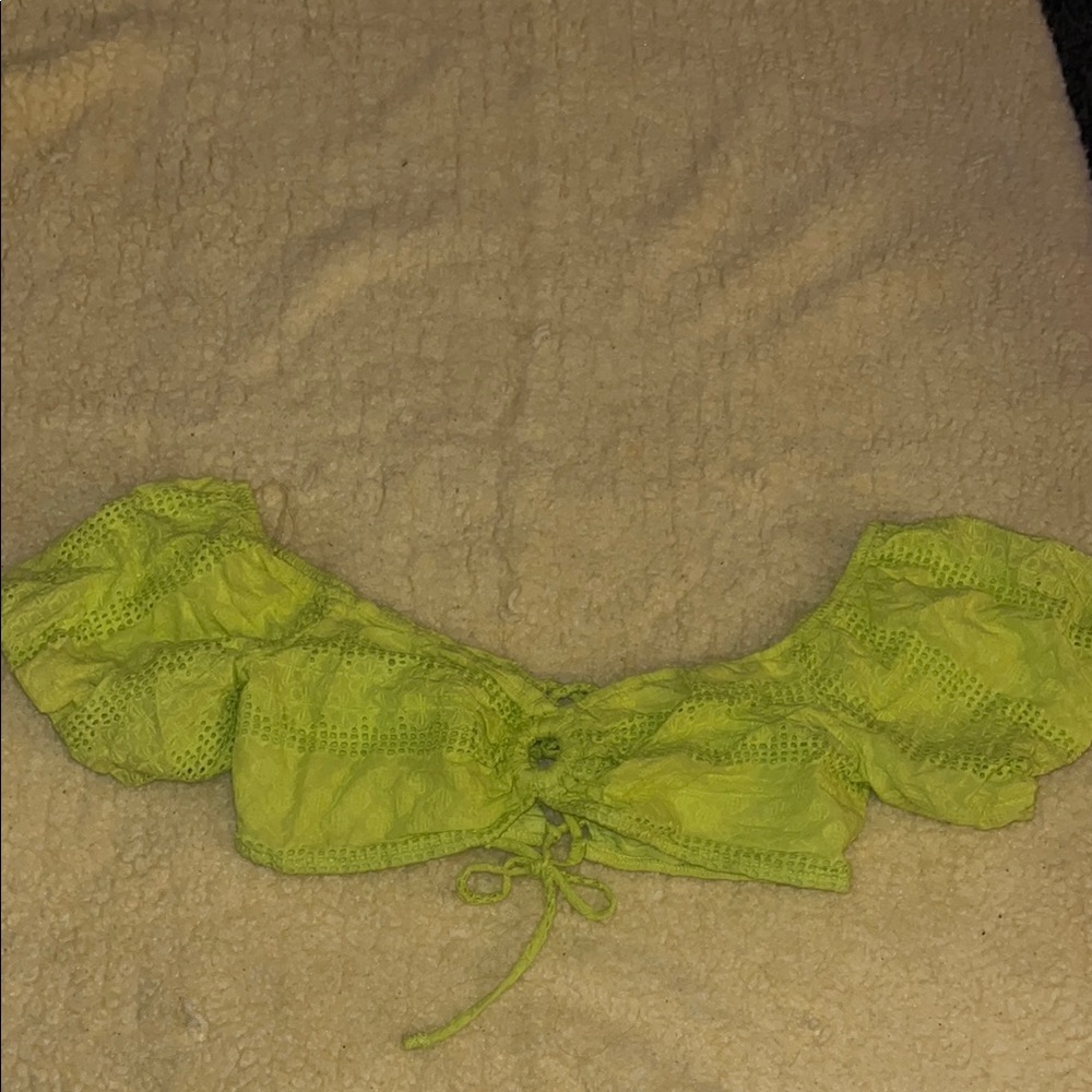 Lime Green Crochet Crop Top